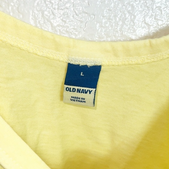 Old Navy Yellow Cropped Summery 100% Cotton Tank Top - Picture 3 of 8